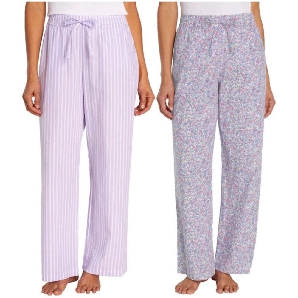 New Gap Women's Cotton Lounge Pajama PJ floral Pants, 2-pack